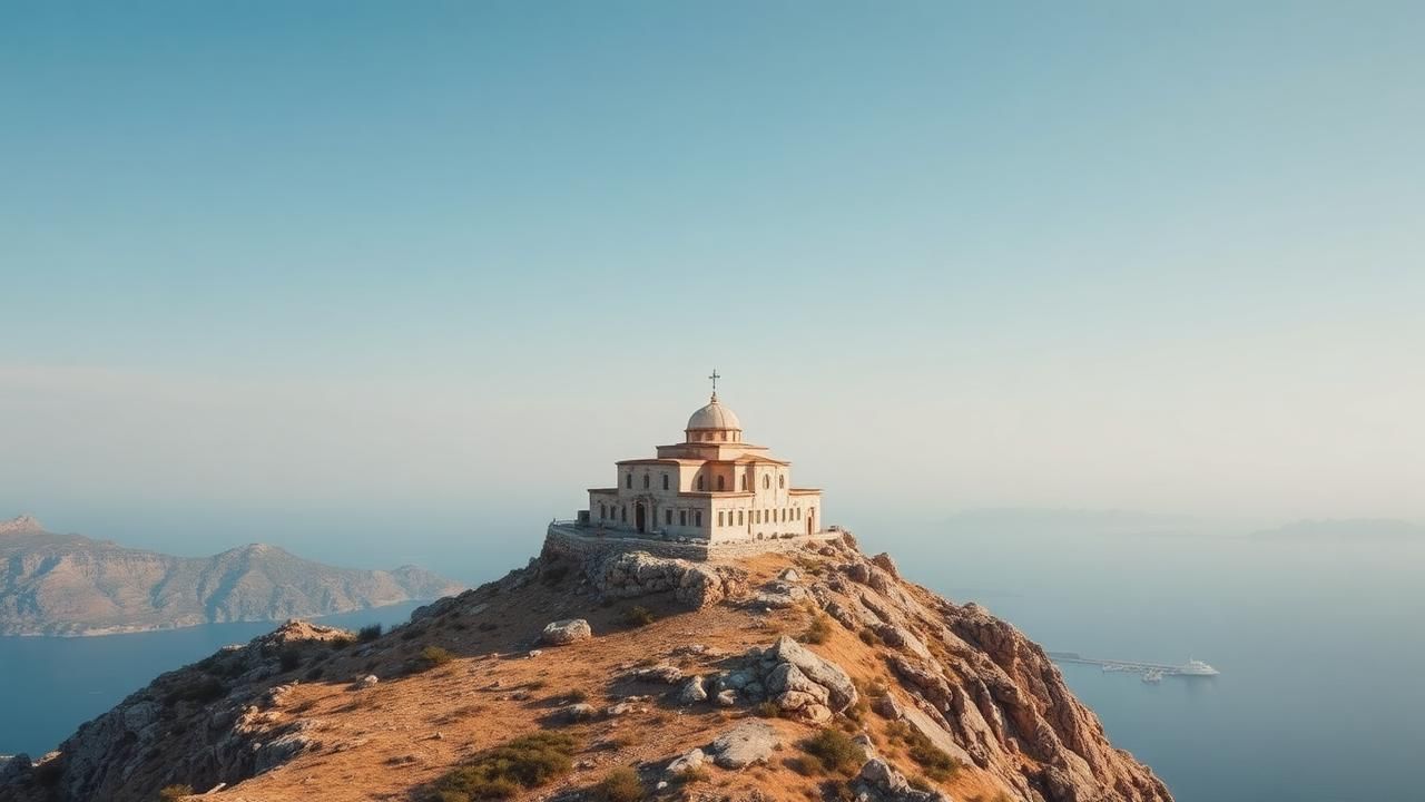 Climb to Profitis Ilias monastery travel experience illustration for Sifnos